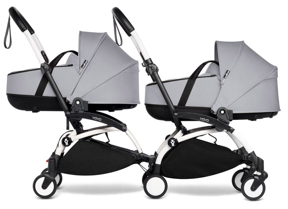 Babyzen YOYO Connect Double Stroller Bassinet / Bassinet Bundle - White / Stone - BASBAS-604901-605110
