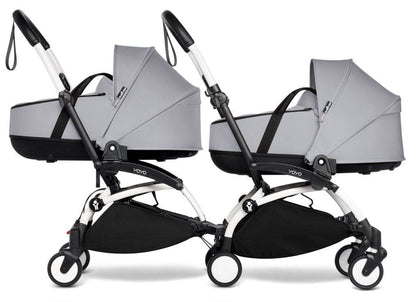 Babyzen YOYO Connect Double Stroller Bassinet / Bassinet Bundle - White / Stone - BASBAS-604901-605110