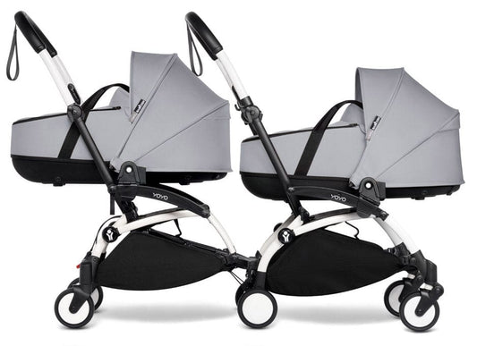 Babyzen YOYO Connect Double Stroller Bassinet / Bassinet Bundle - White / Stone - BASBAS-604901-605110