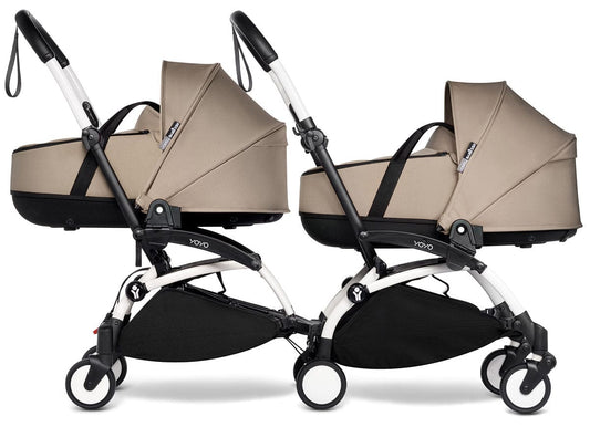 Babyzen YOYO Connect Double Stroller Bassinet / Bassinet Bundle - White / Taupe - BASBAS-604901-605104