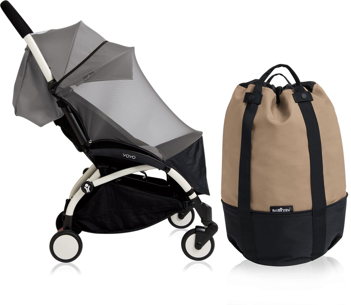 Babyzen YOYO+ Rolling Bag & Insect Shield - Taupe - BZ10212-06-BZ10204-01