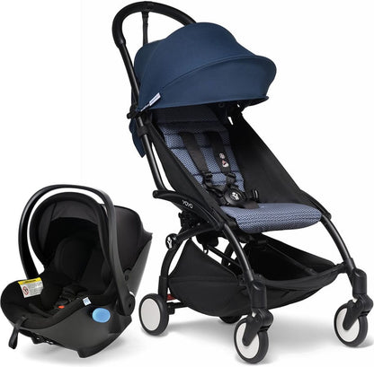 Babyzen YOYO2 6+ & Clek Liingo Travel System - Black / Air France Blue - US10109-02-US10108-11-CARBON
