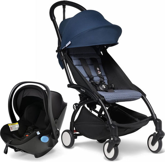 Babyzen YOYO2 6+ & Clek Liingo Travel System - Black / Air France Blue - US10109-02-US10108-11-CARBON