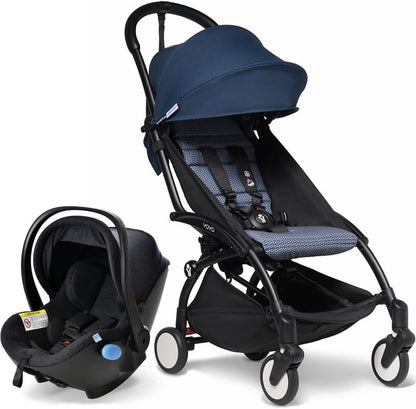 Babyzen YOYO2 6+ & Clek Liingo Travel System - Black / Air France Blue - US10109-02-BZ10108-11-MAMMOTH