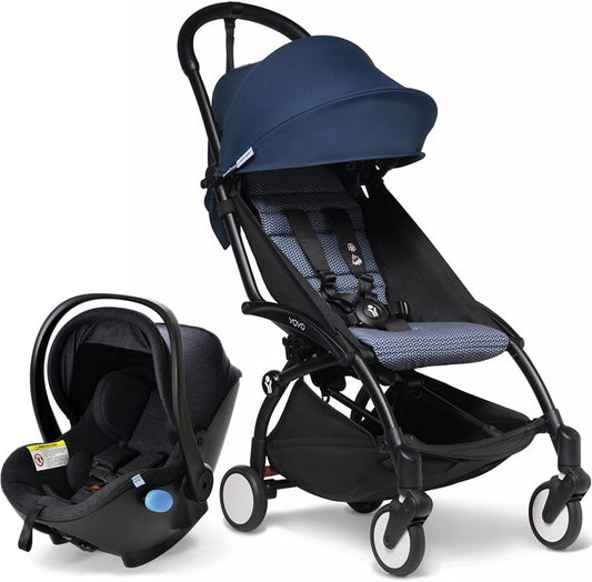 Babyzen YOYO2 6+ & Clek Liingo Travel System - Black / Air France Blue - US10109-02-BZ10108-11-MAMMOTH