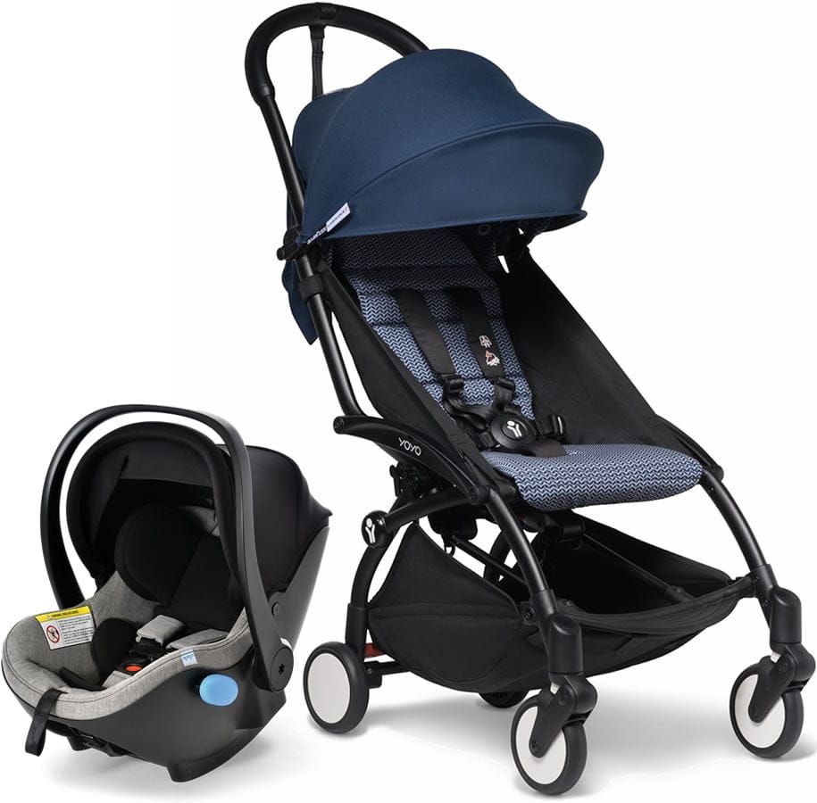 Babyzen YOYO2 6+ & Clek Liingo Travel System - Black / Air France Blue - US10109-02-BZ10108-11-THUNDER