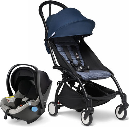 Babyzen YOYO2 6+ & Clek Liingo Travel System - Black / Air France Blue - US10109-02-BZ10108-11-THUNDER