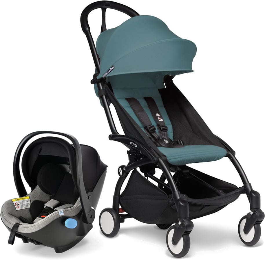 Babyzen YOYO2 6+ & Clek Liingo Travel System - Black / Aqua - US10109-02-BZ10104-13-THUNDER