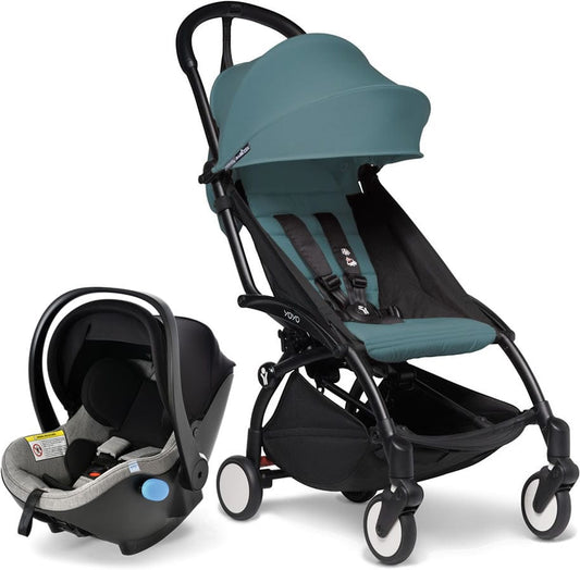 Babyzen YOYO2 6+ & Clek Liingo Travel System - Black / Aqua - US10109-02-BZ10104-13-THUNDER