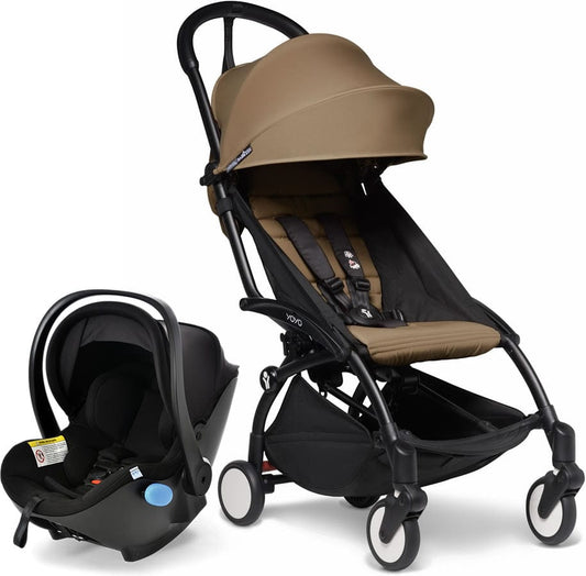 Babyzen YOYO2 6+ & Clek Liingo Travel System - Black / Toffee - US10109-02-US10112-12-CARBON