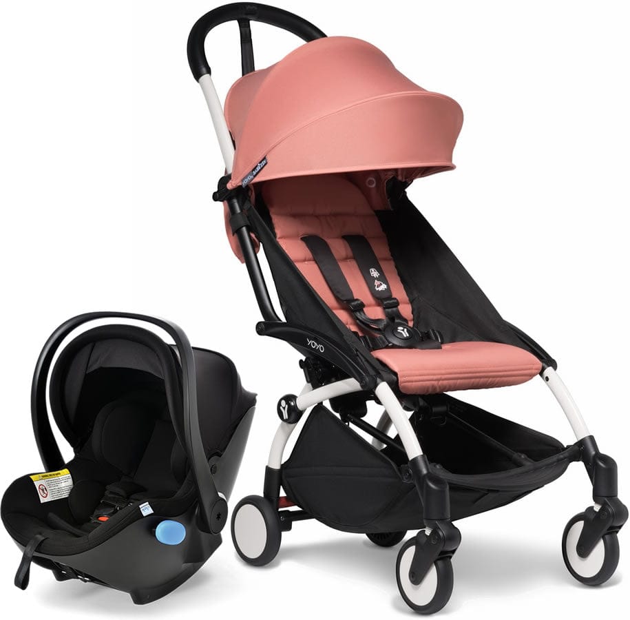 Babyzen YOYO2 6+ & Clek Liingo Travel System - White / Ginger - US10109-01-US10112-09-CARBON