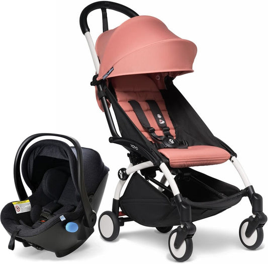 Babyzen YOYO2 6+ & Clek Liingo Travel System - White / Ginger - US10109-01-BZ10104-09-MAMMOTH