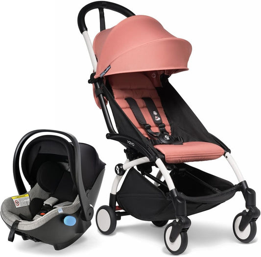 Babyzen YOYO2 6+ & Clek Liingo Travel System - White / Ginger - US10109-01-BZ10104-09-THUNDER