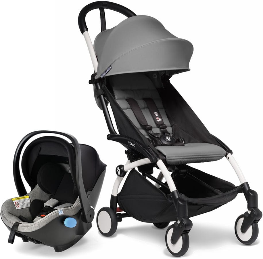Babyzen YOYO2 6+ & Clek Liingo Travel System - White /Grey - US10109-01-BZ10104-03-THUNDER