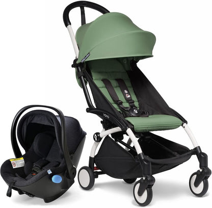 Babyzen YOYO2 6+ & Clek Liingo Travel System - White / Peppermint - US10109-01-US10104-08-MAMMOTH