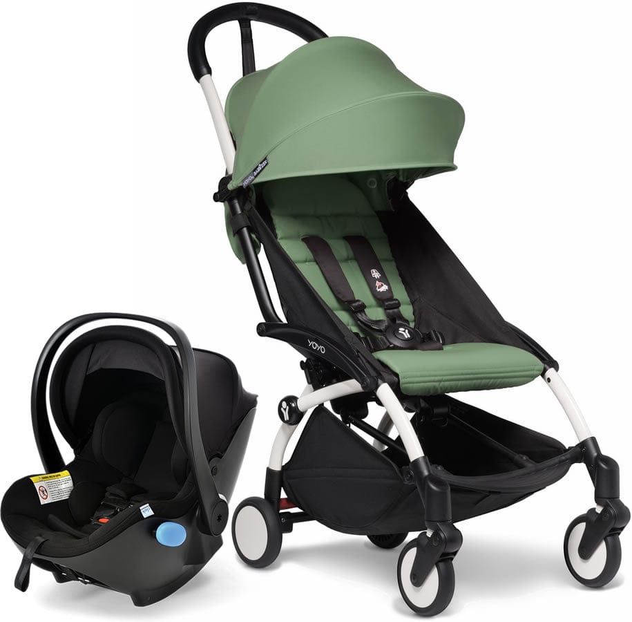 Babyzen YOYO2 6+ & Clek Liingo Travel System - White / Peppermint - US10109-01-US10112-08-CARBON
