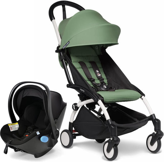 Babyzen YOYO2 6+ & Clek Liingo Travel System - White / Peppermint - US10109-01-US10112-08-CARBON