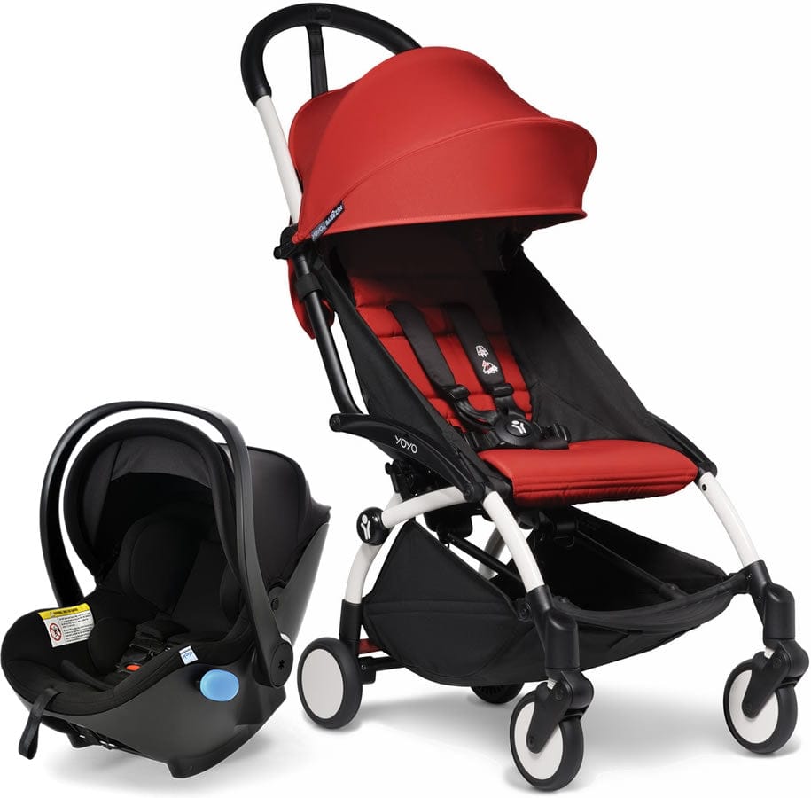 Babyzen YOYO2 6+ & Clek Liingo Travel System - White / Red - US10109-01-US10104-04-CARBON