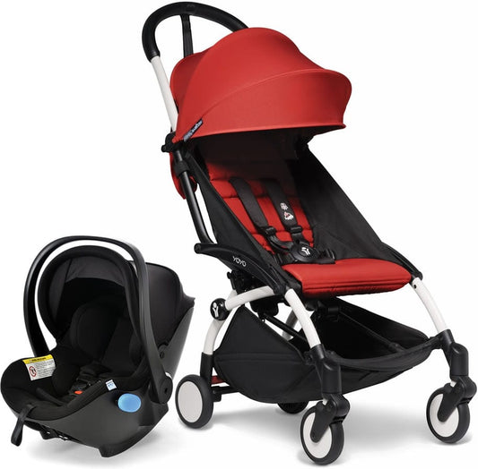 Babyzen YOYO2 6+ & Clek Liingo Travel System - White / Red - US10109-01-US10104-04-CARBON
