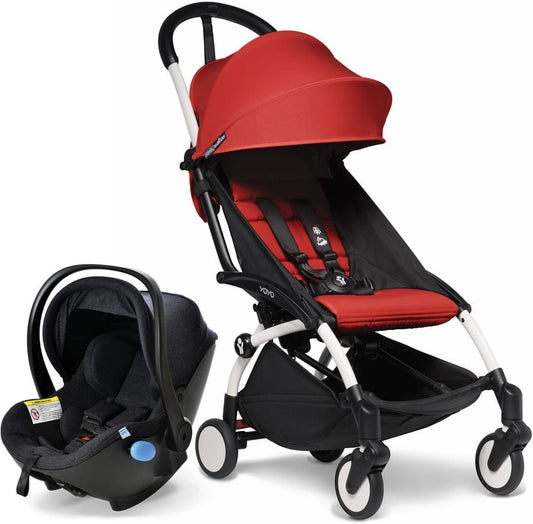 Babyzen YOYO2 6+ & Clek Liingo Travel System - White / Red - US10109-01-BZ10104-04-MAMMOTH