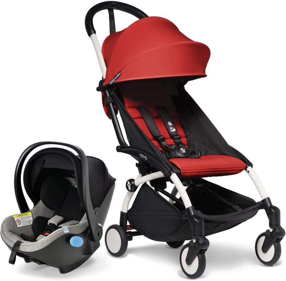 Babyzen YOYO2 6+ & Clek Liingo Travel System - White / Red - US10109-01-BZ10104-04-THUNDER