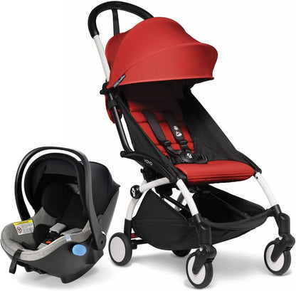 Babyzen YOYO2 6+ & Clek Liingo Travel System - White / Red - US10109-01-BZ10104-04-THUNDER