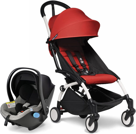 Babyzen YOYO2 6+ & Clek Liingo Travel System - White / Red - US10109-01-BZ10104-04-THUNDER