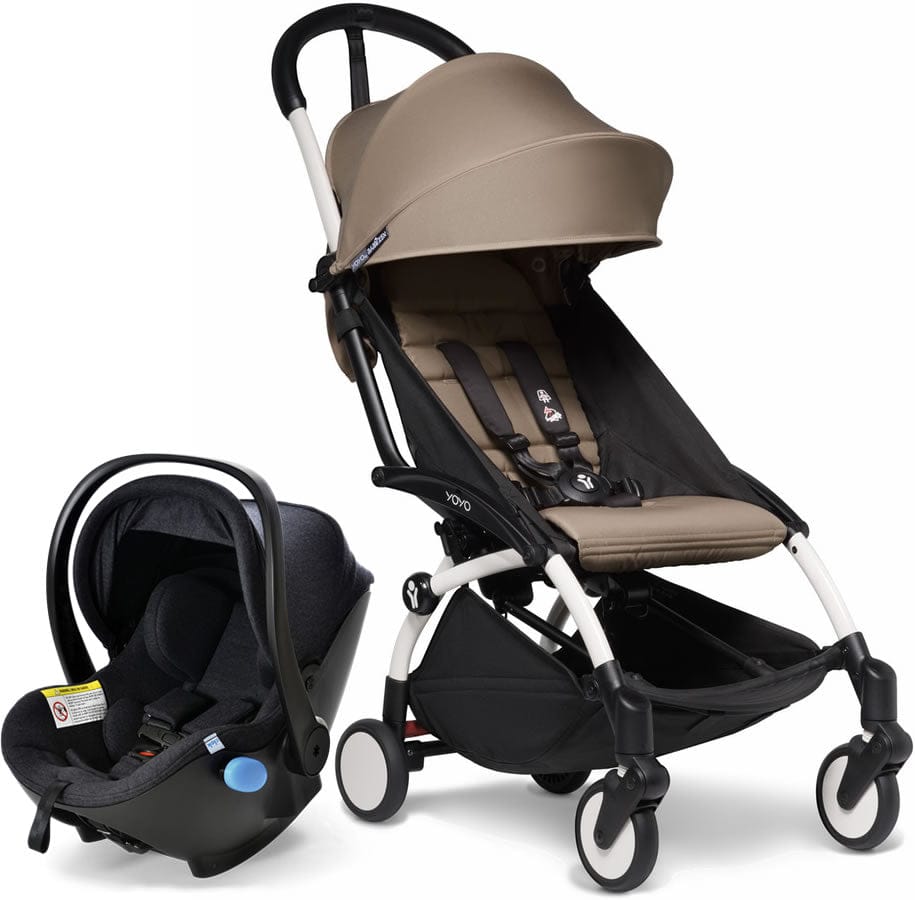 Babyzen YOYO2 6+ & Clek Liingo Travel System - White / Taupe - US10109-01-BZ10104-06-MAMMOTH