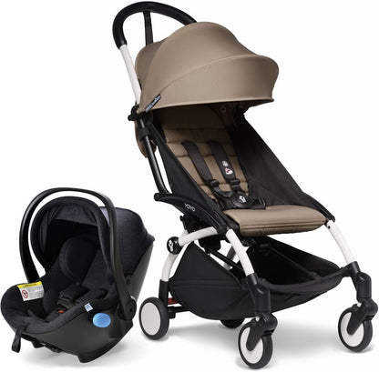 Babyzen YOYO2 6+ & Clek Liingo Travel System - White / Taupe - US10109-01-BZ10104-06-MAMMOTH
