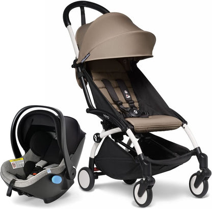 Babyzen YOYO2 6+ & Clek Liingo Travel System - White / Taupe - US10109-01-BZ10104-06-THUNDER
