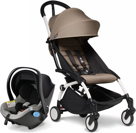 Babyzen YOYO2 6+ & Clek Liingo Travel System - White / Taupe - US10109-01-BZ10104-06-THUNDER