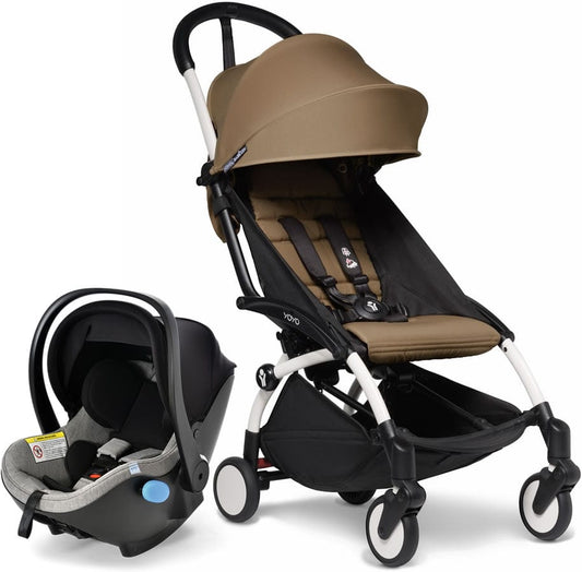 Babyzen YOYO2 6+ & Clek Liingo Travel System - White / Toffee - US10109-01-BZ10104-12-THUNDER