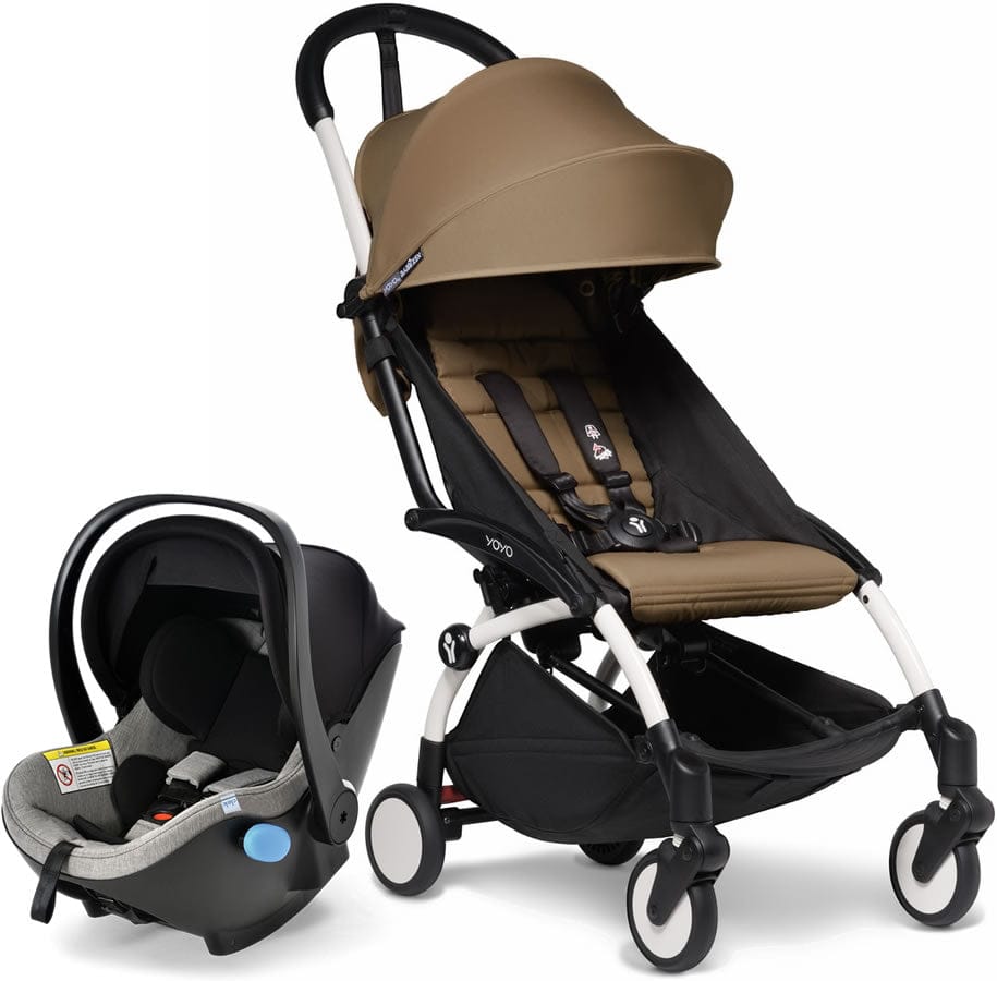 Babyzen YOYO2 6+ & Clek Liingo Travel System - White / Toffee - US10109-01-BZ10104-12-THUNDER