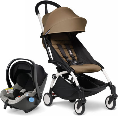 Babyzen YOYO2 6+ & Clek Liingo Travel System - White / Toffee - US10109-01-BZ10104-12-THUNDER