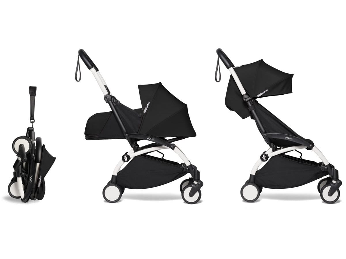 Babyzen YOYO2 Ultra Compact Complete 0+ (2018 Grey Fleece Lined)/6+ Stroller - White / Black - US10109-01-US10112-05-US10105-05
