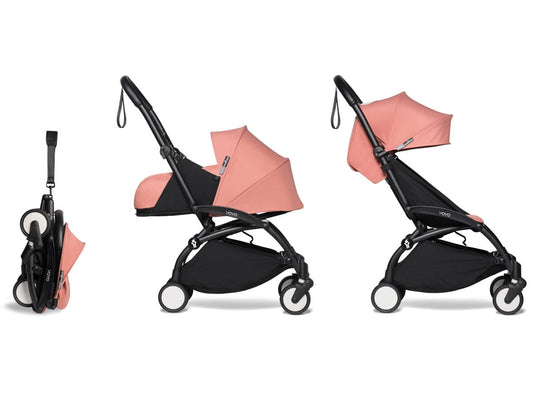 Babyzen YOYO2 Ultra Compact Complete 0+ (2018 Grey Fleece Lined)/6+ Stroller - Black / Ginger