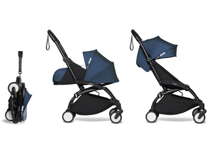 Babyzen YOYO2 Ultra Compact Complete 0+/6+ Stroller - Black / Air France Blue - 604502-06-AFB-US