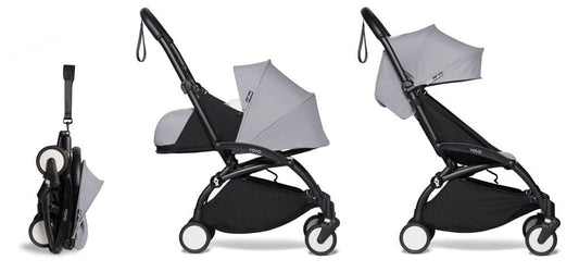 Babyzen YOYO2 Ultra Compact Complete 0+/6+ Stroller - Black / Stone - 604502-06-STN-US