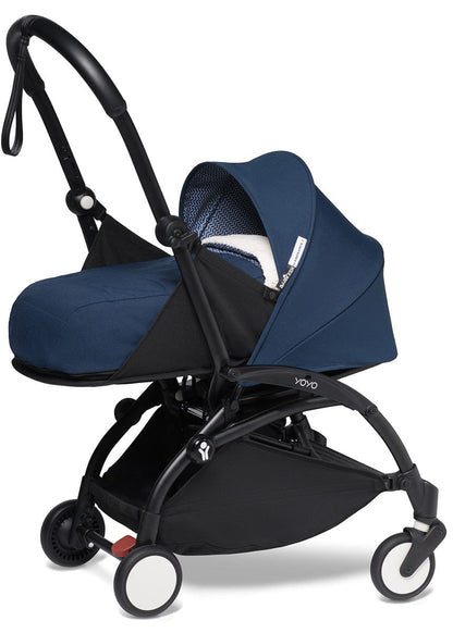 Babyzen YOYO2 Ultra Compact Complete 0+/6+ Stroller & Rolling Bag Bundle - Black/Air France Blue - 604502-0-6-RB-AFB