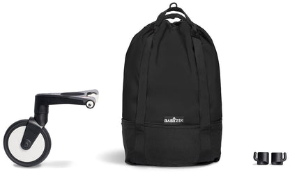 Babyzen YOYO2 Ultra Compact Complete 0+/6+ Stroller & Rolling Bag Bundle - Black/Black - 604502-0-6-RB-BLK