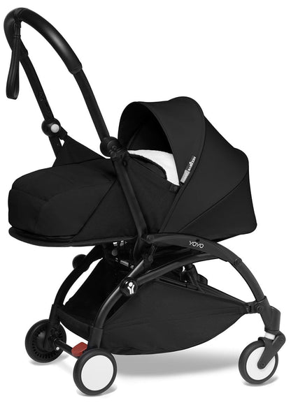 Babyzen YOYO2 Ultra Compact Complete 0+/6+ Stroller & Rolling Bag Bundle - Black/Black - 604502-0-6-RB-BLK