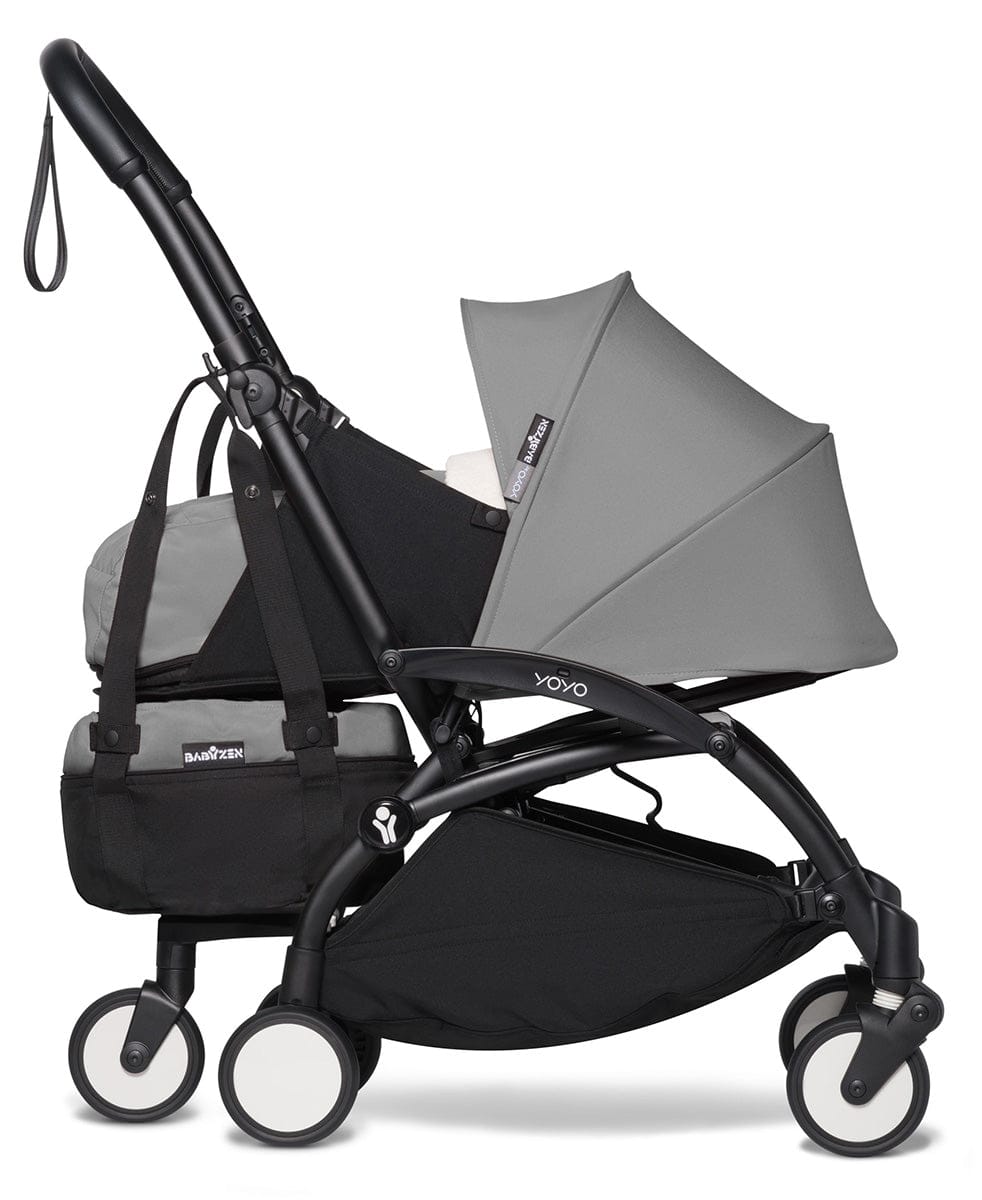 Babyzen YOYO2 Ultra Compact Complete 0+/6+ Stroller & Rolling Bag Bundle - Black/Grey - 604502-0-6-RB-GRY