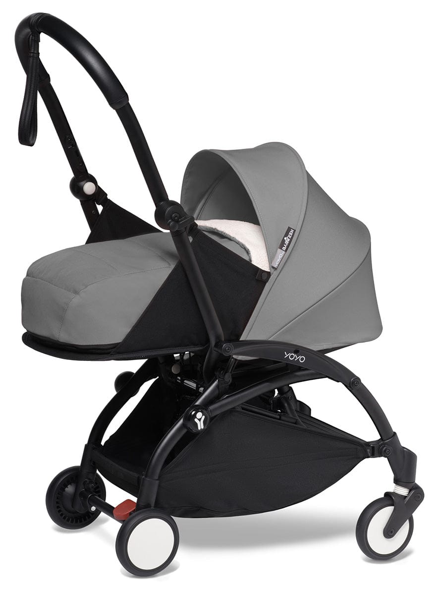 Babyzen YOYO2 Ultra Compact Complete 0+/6+ Stroller & Rolling Bag Bundle - Black/Grey - 604502-0-6-RB-GRY