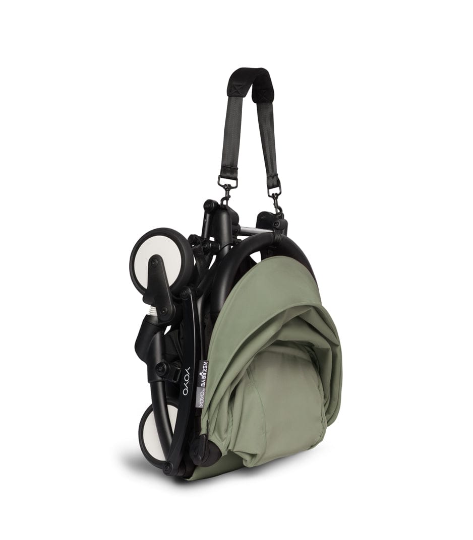 Babyzen YOYO2 Ultra Compact Complete 0+/6+ Stroller & Rolling Bag Bundle - Black / Olive - 604502-0-6-RB-OLV