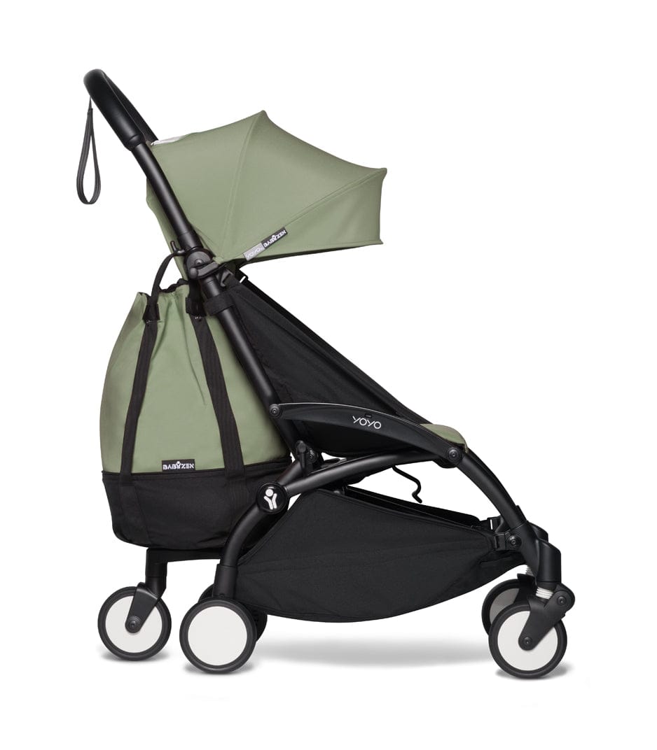 Babyzen YOYO2 Ultra Compact Complete 0+/6+ Stroller & Rolling Bag Bundle - Black / Olive - 604502-0-6-RB-OLV