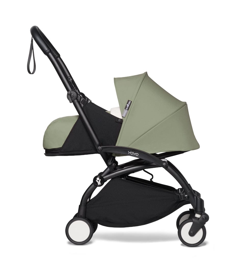 Babyzen YOYO2 Ultra Compact Complete 0+/6+ Stroller & Rolling Bag Bundle - Black / Olive - 604502-0-6-RB-OLV