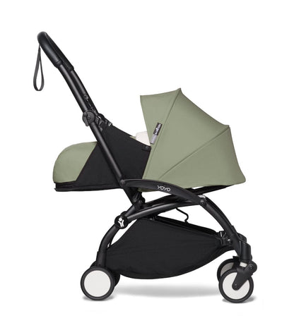 Babyzen YOYO2 Ultra Compact Complete 0+/6+ Stroller & Rolling Bag Bundle - Black / Olive - 604502-0-6-RB-OLV