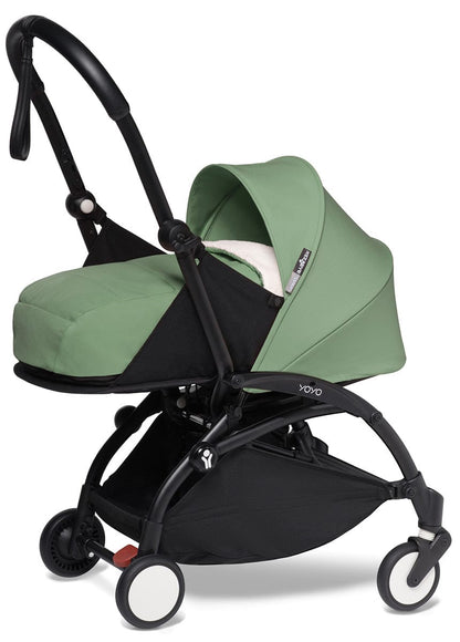 Babyzen YOYO2 Ultra Compact Complete 0+/6+ Stroller & Rolling Bag Bundle - Black/Peppermint - 604502-0-6-RB-PEP