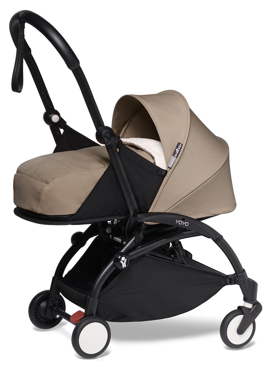 Babyzen YOYO2 Ultra Compact Complete 0+/6+ Stroller & Rolling Bag Bundle - Black/Taupe - 604502-0-6-RB-TPE