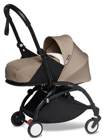 Babyzen YOYO2 Ultra Compact Complete 0+/6+ Stroller & Rolling Bag Bundle - Black/Taupe - 604502-0-6-RB-TPE